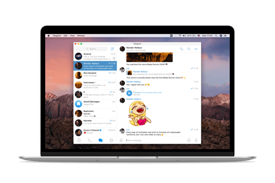 Telegram on macOS